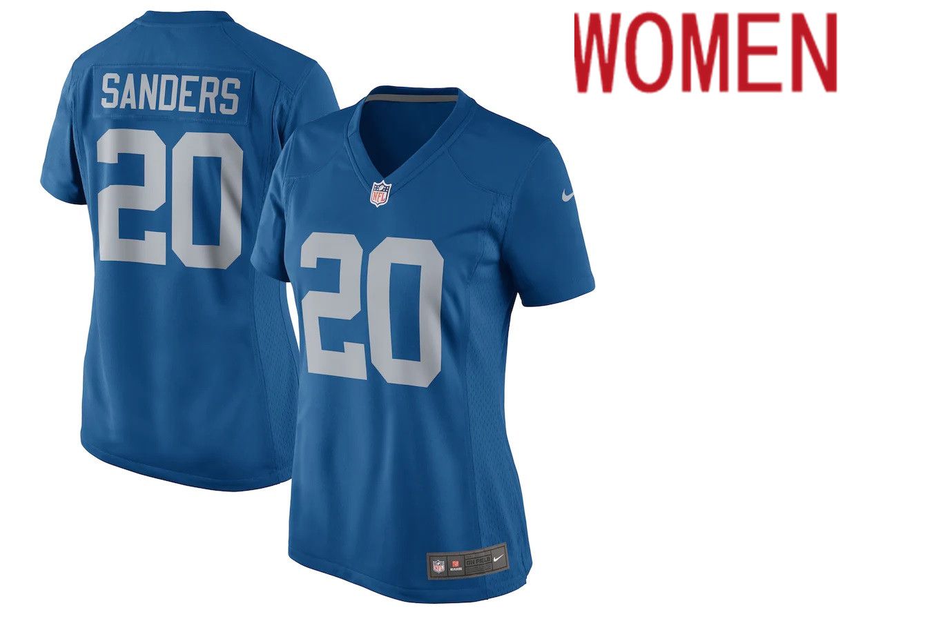 Women Detroit Lions #20 Barry Sanders Nike Blue 2017 Throwback Retired Player Game NFL Jersey->women nfl jersey->Women Jersey